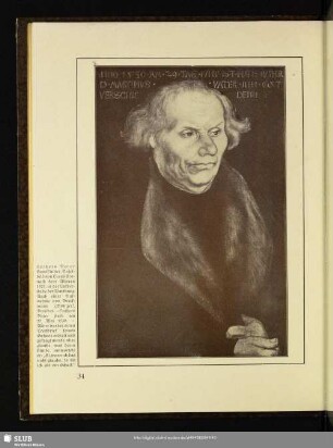 Luthers Vater Hans Luther. Tafelbild von Lucas Cranach dem Älteren 1527