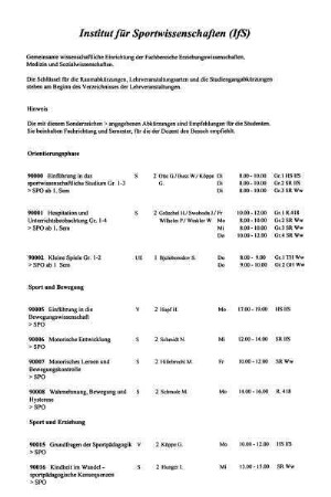 Insitut für Sportwissenschaften (IfS)