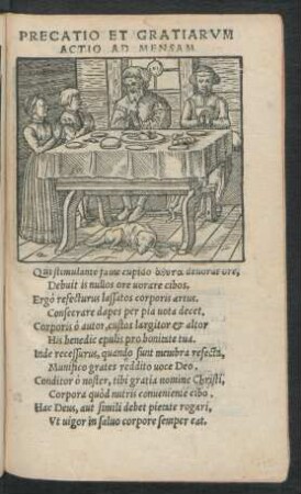 Precatio Et Gratiarum Actio Ad Mensam.
