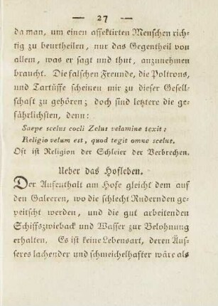 Ueber das Hofleben.
