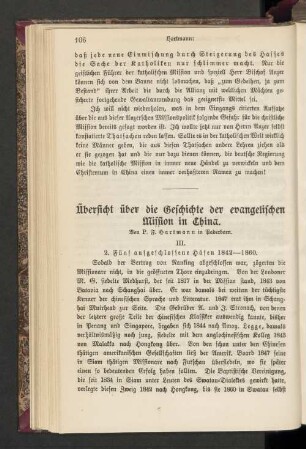 Übersicht über die Geschichte der evangelischen Mission in China