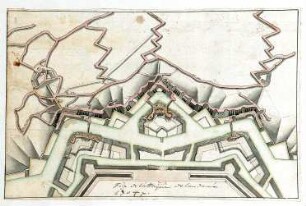 WHK 12 Spanischer Sukzessionskrieg 1701-1713 bis zum Frieden von Rastatt: Plan des Endes des Angriffs auf Landau, 1704