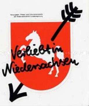 Werbe-Aufkleber der Landesregierung Niedersachsen