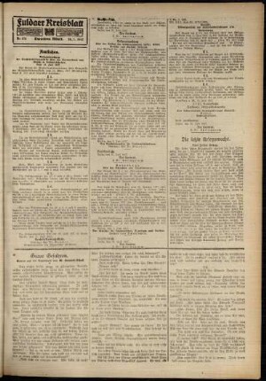 Zweite Ausgabe vom Samstag, den 28. Juli 1917.
