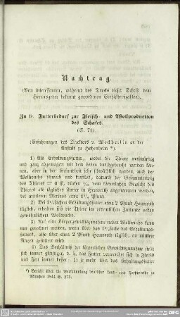 Nachtrag (Von interessanten, während des Drucks dieser Schrift dem Herausgeber bekannt gewordenen Verhältnißzahlen)