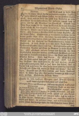 Herrn. D. Joh. Lassenii Morgen- und Abend-Gebete, nebst denen täglichen Andachten auf jeden Tag.