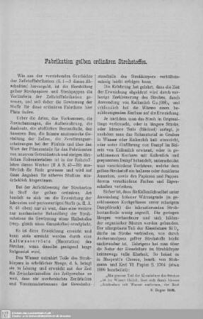 Fabrikation gelben ordninären Strohstoffes