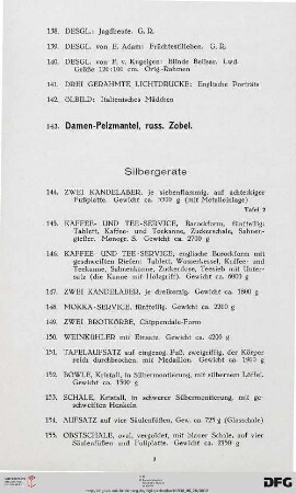 Silbergeräte (Nr. 144-182)
