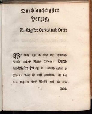 Durchlauchtigster Herzog, Gnädigster Herzog und Herr!