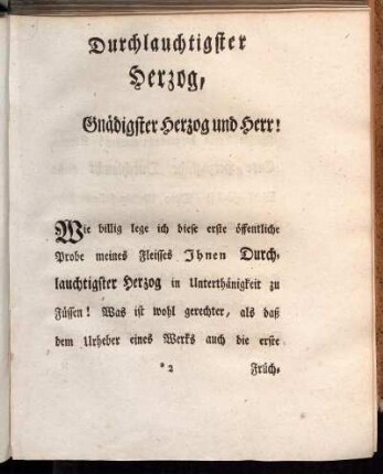 Durchlauchtigster Herzog, Gnädigster Herzog und Herr!