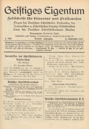 Heft 4 (15. November 1912)