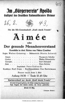 Aimée oder Der gesunde Menschenverstand