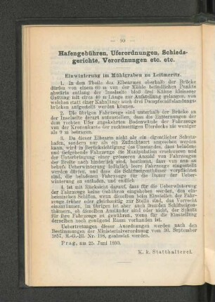 Einwinterung im Mühlgraben zu Leitmeritz.