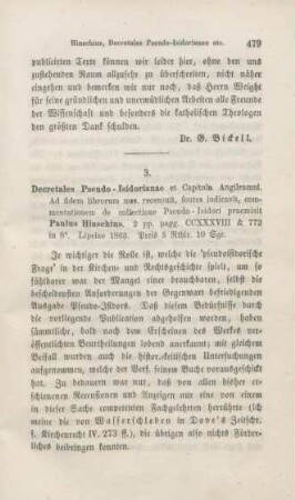 479-514 [Rezension] Decretales Pseudo-Isidorianae et Capitula Angilramni