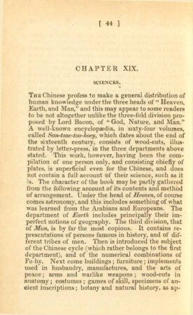 Chapter XIX. Sciences