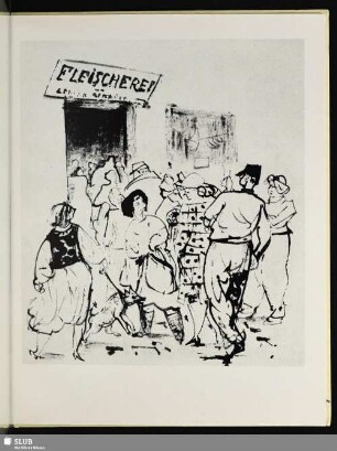 Vor der Fleischerei