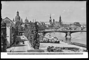 Brühlsche Terrasse, Terrassenufer und Elbe