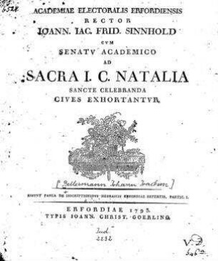 In: De inscriptionibus Hebraicis Erfordiae repertis ; Band 1