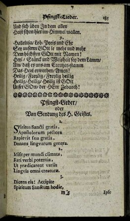Pfingst-Lieder.