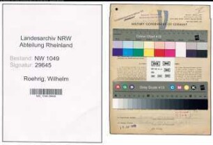 Entnazifizierung Wilhelm Roehrig , geb. 23.07.1892 (Rottenmeister)