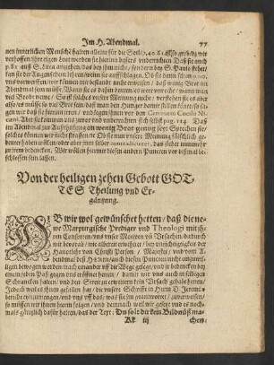 Von der heiligen zehen Gebott Gottes Theilung und Ergäntzung.