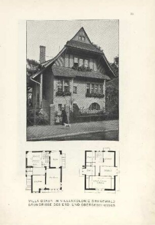 Villa Braun in Villenkolonie Grunewald. Grundrisse des Erd- und Obergeschosses