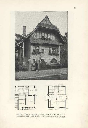 Villa Braun in Villenkolonie Grunewald. Grundrisse des Erd- und Obergeschosses