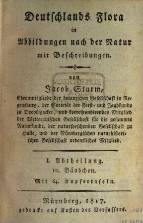 Deutschlands Flora : in Abbildungen nach der Natur mit Beschreibungen, 1,40. Abt. I., Phanerogamen ; H. 40
