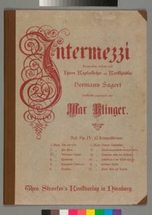 Intermezzi. Rad. Op. IV. 12 Kompositionen