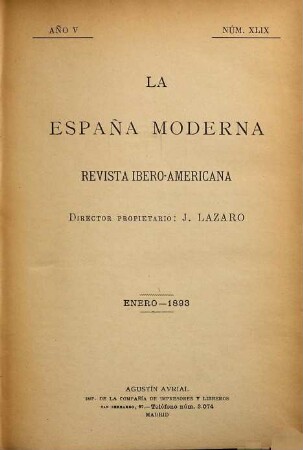 La España moderna : revista ibero-americana. 49/51. 1893 = Jg. 5