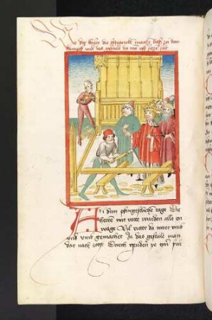 Der Kaiser läßt die Turnierschranken und das Gestühl zimmern