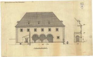 Bestelmeyer, German; München; Bayer. Nationalmuseum, Erweiterungsbau - Ansicht