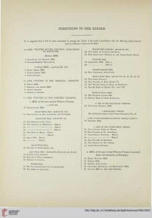 Directions to the binder