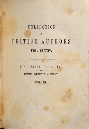 The history of England from the accession of James the Second, 3