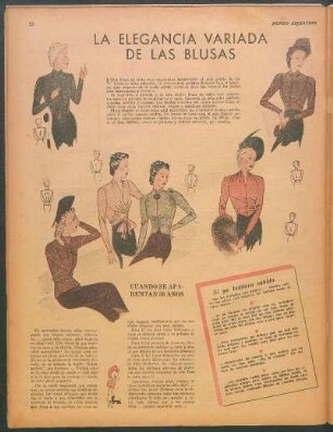 La elegancia variada de las blusas [Dibujos]