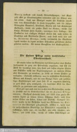 V. Die Hainer Pflege unter wechselnder Oberherrschaft