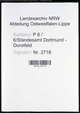 Sterberegister Standesamt Dortmund-Dorstfeld (III)