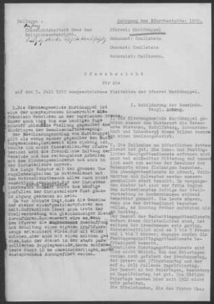Mariäkappel: Pfarrbericht 1929