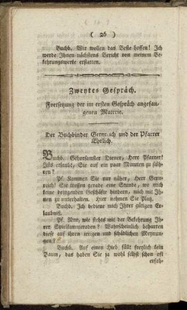 Zweytes Gespräch. Fortsetzung der im ersten Gespräch angefangenen Materie.
