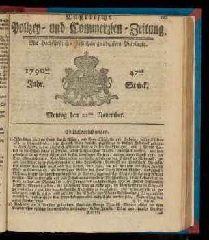 47tes Stueck, Montag den 22ten November. 1790
