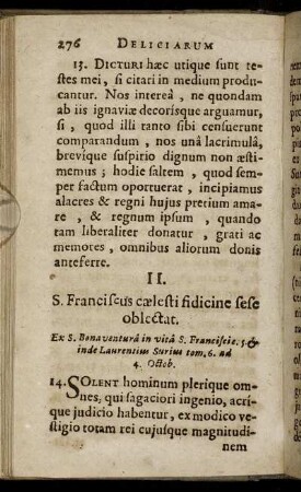 II. S. Franciscus cælesti fidicine sese oblectat