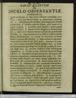 Caput Quartum. De Osculo Observantiae