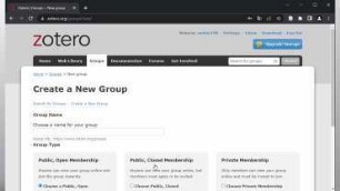 Zotero: Übung: Gruppe erstellen und einstellen