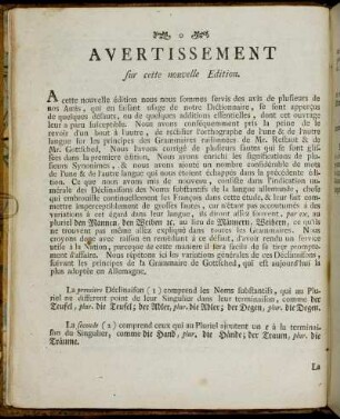 Avertissement sur cette nouvelle Edition.