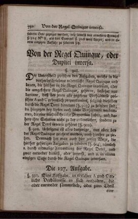Von der Regel Quinque, oder Duplici inversa.