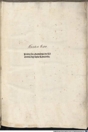 Lectura super Libro Sexto : P. 1-2, 1