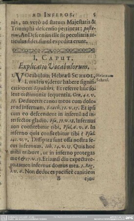 I. Caput. Explicatio Vocabulorum