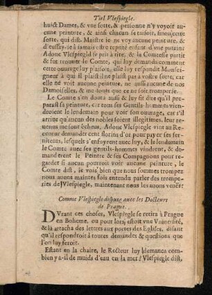 Comme Ulespiegle dispute avec les Docteurs de Prague [-] Comme Ulespiegle se loua à un Cuisinier