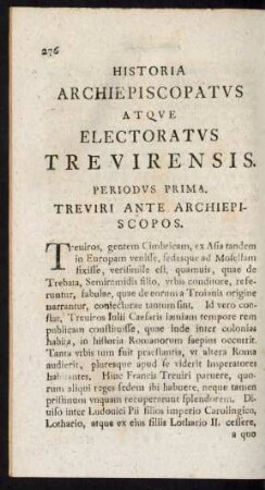 Historia Archiepiscopatus Atque Electoratus Trevirensis