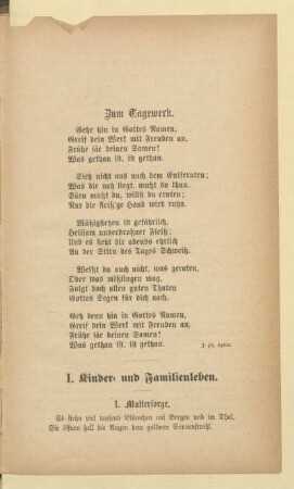I. Kinder- und Familienleben